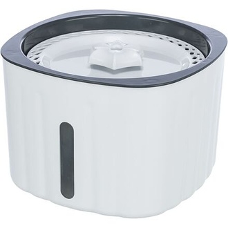 Papírenské zboží - Pítko / fontánka FLOWER, 2 l/18,5 × 13 × 18,5 cm, plast, bílá/šedá