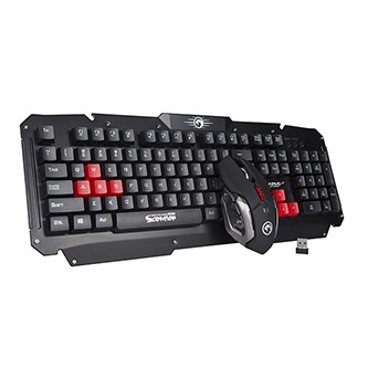 Marvo KW509, Tastatur mit der optischen Maus, CZ/Sk, Gamingset, schnurlos,  schwarz | Gastro Verpackung