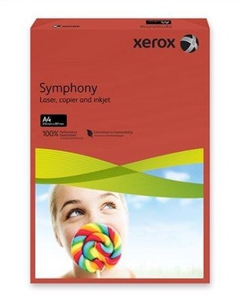 Papírenské zboží - Xerografický papír "Symphony", tmavě červená, A4, 160g, XEROX