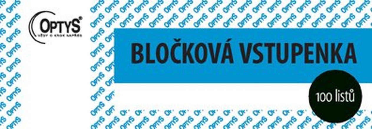 Papírenské zboží - Bločková vstupenka, 100 listů 1267