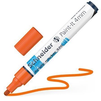 Papírenské zboží - 120206 Akrylový popisovač "Paint-It 320", oranžová, 4 mm, SCHNEIDER