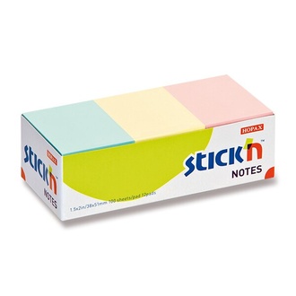 Papírenské zboží - Samolepicí bločky Hopax Stick’n Notes 38 x 51 mm, pastelové