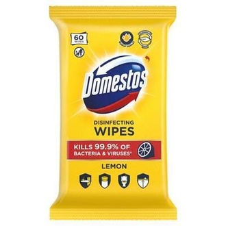 Papírenské zboží - Čisticí ubrousky, citrón, 60ks, DOMESTOS