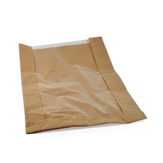 Papírenské zboží - Papírové sáčky s okénkem - chléb kulatý (26+7 x 40 cm, ok.19 cm) [1000 ks]