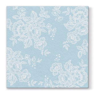 Papírenské zboží - Ubrousky  PAW AIRLAID L 40x40cm Soft Lace Light Blue