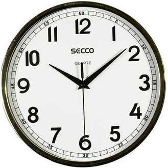 Papírenské zboží - Nástěnné hodiny, rám - chromový, 24 cm, SECCO