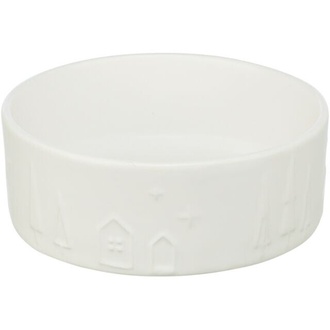 Papírenské zboží - Vánoční keramická miska, bílá1,4 l/o 20 cm