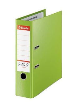 Papírenské zboží - Pákový pořadač "Standard Plus", ochranné spodní kování, Vivida zelená, 80 mm, A4, PP, ESSE