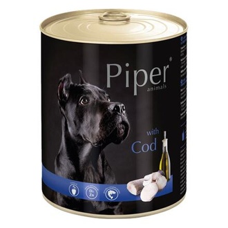 Papírenské zboží - PIPER s treskou, konzerva pro psy 800g 