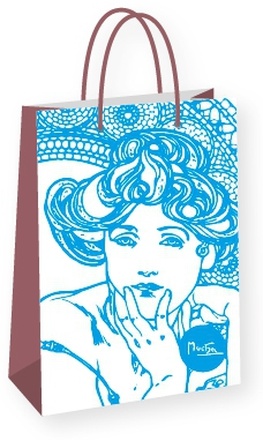 Papírenské zboží - Dárková taška Alfons Mucha – Topaz, Fresh Collection, střední