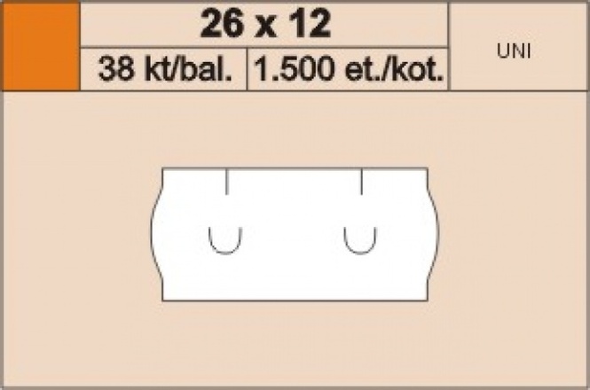 Papírenské zboží - Cenové etikety 26x12 uni červené