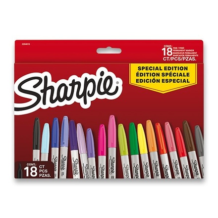 Papírenské zboží - Permanentní popisovač Sharpie SE Red sada 18 barev