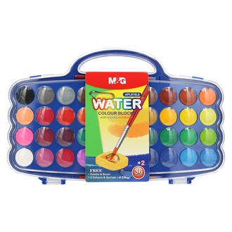 Papírenské zboží - Barvy vodové 38 barev (30 mm) + paletka a štětec