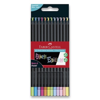 Papírenské zboží - Pastelky Faber-Castell Black Edition neon, pastel, 12 barev