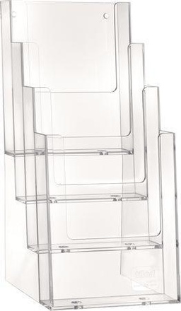 Papírenské zboží - Držák na katalogy, transparentní, stolní, 1/3 A4, 4 oddíly, HELIT H2352002