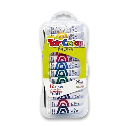 Papírenské zboží - Temperové barvy Toy Color 12 barev, tuba 7,5 ml