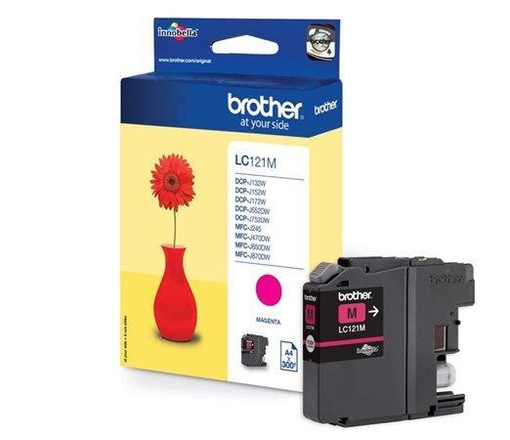 Papírenské zboží - LC121M Inkjet cartridge for DCP-J132W, MFC-J245 printer, BROTHER magenta, 1 200 pages