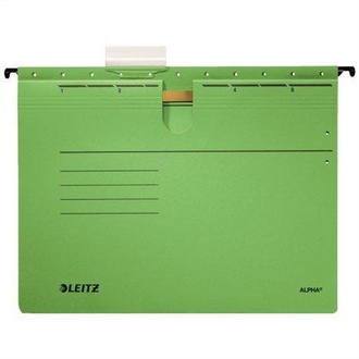 Papírenské zboží - Závěsné desky Leitz ALPHA® s rychlovazačem, Zelená [25 ks]
