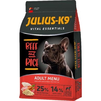 Papírenské zboží - JULIUS K-9 HighPremium ADULT Vital Essentials BEEF&Rice 12+2 kg