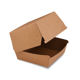 Papírenské zboží - Box na hamburger hnědý 11 x 11 x 9 cm, nepromastitelný [50 ks]