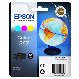 Papírenské zboží - Epson originální ink C13T26704010, 267, color, 6,7ml, Epson WF-100W
