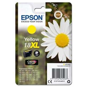 Papírenské zboží - Epson originální ink C13T18144012, T181440, 18XL, yellow, 6,6ml, Epson Expression Home XP