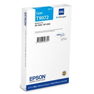 Papírenské zboží - Epson originální ink C13T907240, T9072, XXL, cyan, 69ml, Epson WorkForce Pro WF-6090DW
