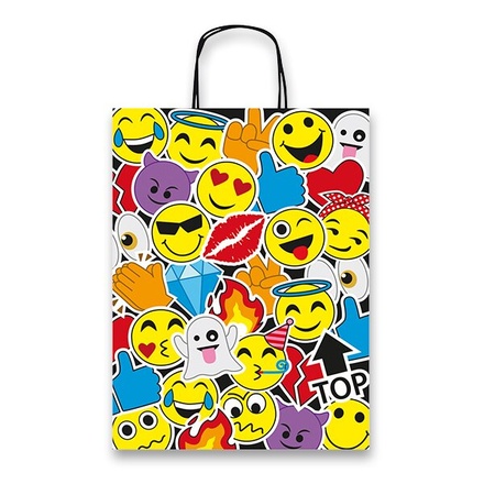 Papírenské zboží - Dárková taška Emoji 260 x 120 x 345 mm