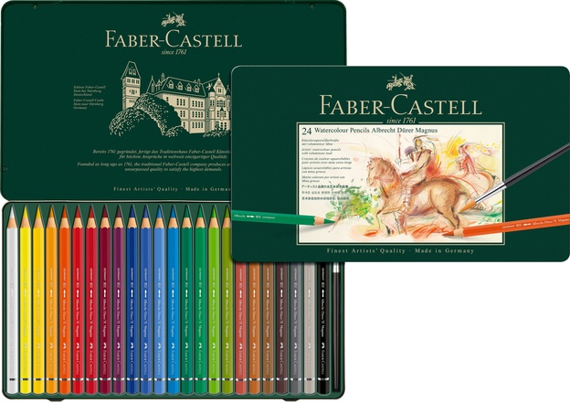 Papírenské zboží - Pastelka Albrecht Dürer Magnus plech.krabička 24ks Faber Castell 116924