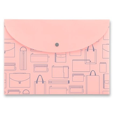 Papírenské zboží - Spisovka s drukem FolderMate Vintage A4 - růžová