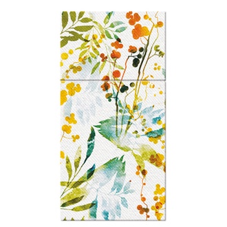 Papírenské zboží - Ubrousky na příbory PAW AIRLAID 40x40 cm Watercolor leaves, [25 ks]