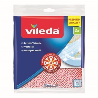 Papírenské zboží - Hadřík na mytí nádobí, 30% mikrovláken, 2 ks, VILEDA