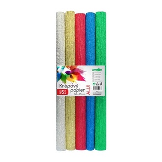 Papírenské zboží - Krepový papír - sada 5 barev ALU rozměr 25 x 50 cm