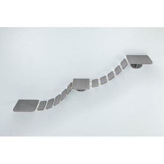 Papírenské zboží - Šplhací žebřík k upevnění na stěnu, 3 platformy, 150x30cm, šedohnědá 