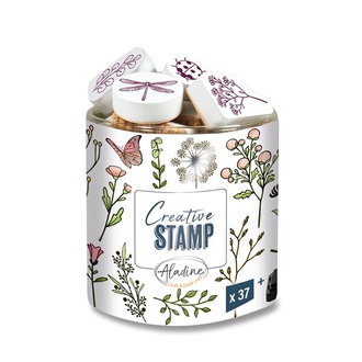 Papírenské zboží - Razítka Creative Stamp Jarní louka, 37 ks