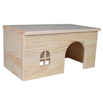 Papírenské zboží - Dřevěný domek s rovnou střechou pro králíky 40 x 20 x 23 cm 