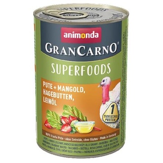 Papírenské zboží - GRANCARNO Superfoods krůta,mangold,šípky,lněný olej 400 g pro psy 