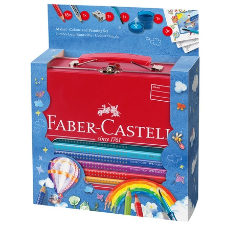 Papírenské zboží - Pastelka Jumbo Grip dárkový kufřík 19ks+ příslušenství Faber Castell 201312