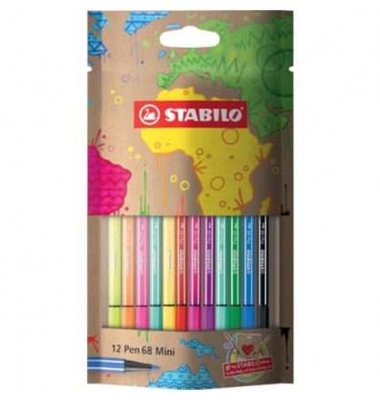 Papírenské zboží - Fixy "Pen 68  mini my design" 12 různých barev, 1 mm, STABILO