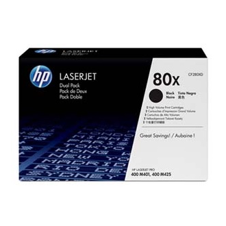 Papírenské zboží - HP originální toner CF280XD, black, 6900str., HP 80X, HP LaserJet+, N, dual pack, 2000g,