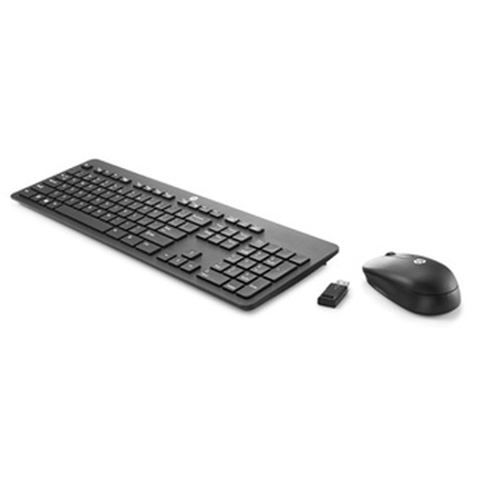 Papírenské zboží - HP Slim Wireless Keyboard &amp; Mouse, Sada klávesnice s bezdrátovou optickou myší, AAA,