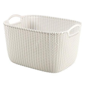 Papírenské zboží - Pletený košík Knit, krémová, velikost L, plast, CURVER