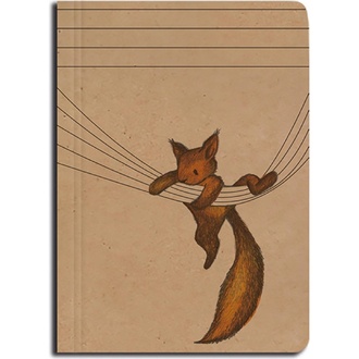 Papírenské zboží - Notes linkovaný - A6 - kraft - Veverka