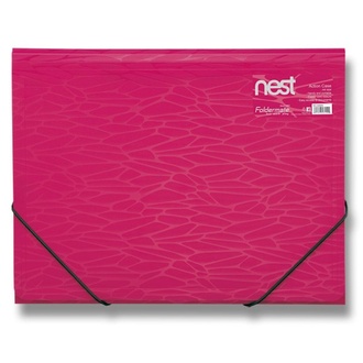 Papírenské zboží - Tříchlopňové desky s gumou FolderMate Nest růžové