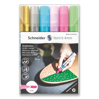 Papírenské zboží - Akrylový popisovač Schneider Paint-It 320 souprava V2, 6 barev