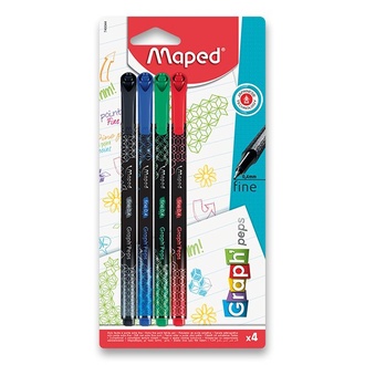 Papírenské zboží - Liner Maped Graph´Peps Deco 4 ks, základní barvy