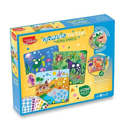 Papírenské zboží - Sada Maped Creativ Geometric Stickers - Samolepky zvířátka