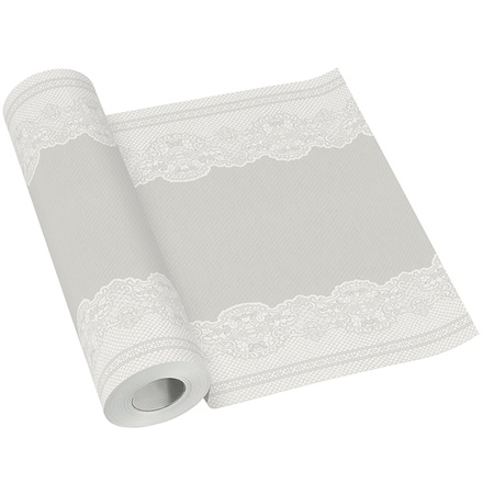 Papírenské zboží - Středový pás PAW AIRLAID 40cm x 24m Royal Lace Silver