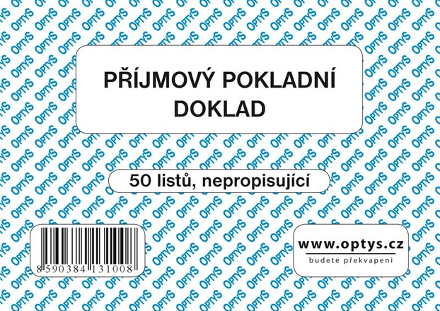 Papírenské zboží - Příjmový doklad A6, jednoduchý, 50 listů 1310