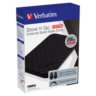 Papírenské zboží - SSD Verbatim 2.5", USB 3.2 Gen 1, 256GB, GB, Store N Go, 53249, USB-A/Micro-B, obsahuje a